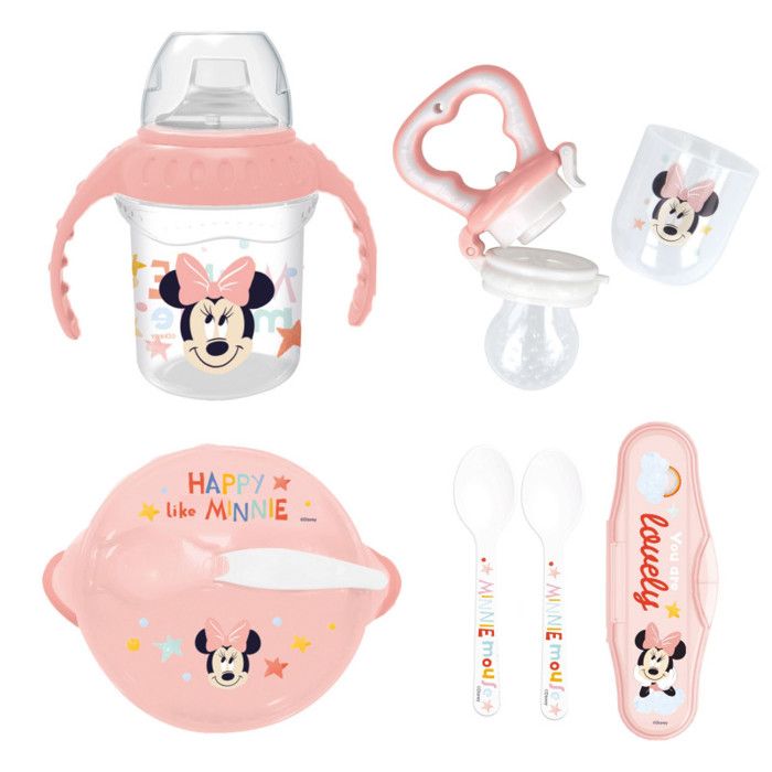 Pack repas 1er age THERMOBABY MINNIE - 1 grignoteuse + 1 bol + 1 tasse a poignée +2 cuilleres