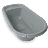 Baignoire bébé - THERMOBABY - Luxe Gris Charme - Taille adaptée - Stable et robuste - Bouchon de vidange