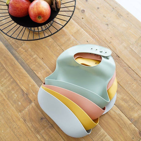 Bavoir silicone - THERMOBABY - Avec récupérateur - Jaune miel