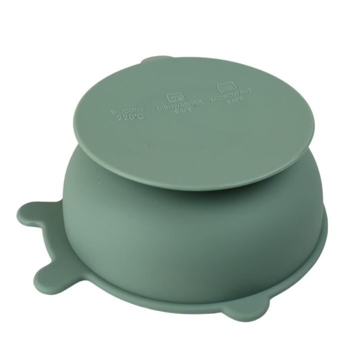 Bol ventouse - THERMOBABY - Silicone - Vert Cactus - Antidérapant et incassable