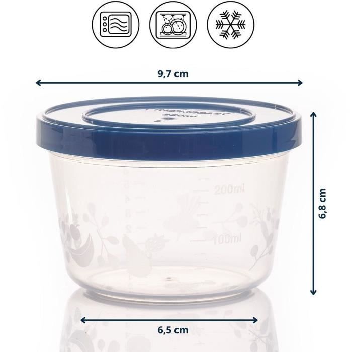 Lot de 5 boîtes de conservation - THERMOBABY - 250 ml - Hermétiques et sans BPA