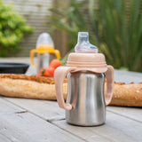 Tasse d'apprentissage - THERMOBABY - Inox - 180 ml - Peche - Ergonomique et anti-fuites