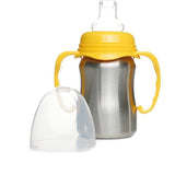 Tasse d'apprentissage - THERMOBABY - Inox - 180 ml - Jaune Mangue - Ergonomique et anti-fuites
