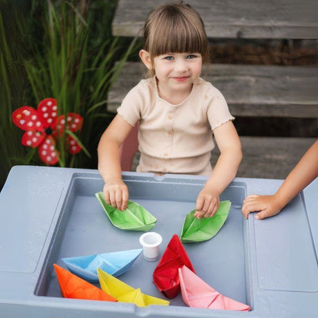 Table d'activités multifonction - THERMOBABY - MULTIPLAY - Avec 2 chaises - Gris / Bleu