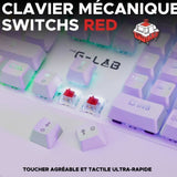 Clavier Gamer - The G-Lab - KEYZ RUBIDIUM - MÈcanique (Switch Rouge) - Repose Poignet - RGB - Filaire - Azerty - Blanc
