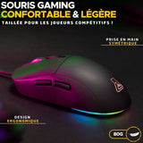 Souris Gamer filaire - The G-Lab - KULT-COBALT - RGB - 12800 DPI - Noir