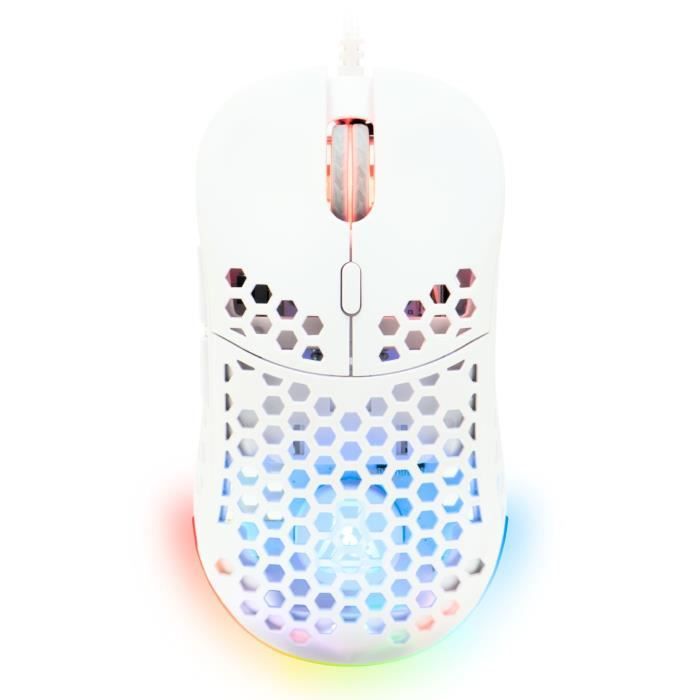 Souris Gamer filaire - The G-Lab - KULT-OXYGEN - RGB - 12800 DPI - Blanc