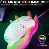 Souris Gamer filaire - The G-Lab - KULT-OXYGEN - RGB - 12800 DPI - Blanc