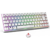 Clavier Gamer sans fil - The G-Lab - KEYZ TITAN - Mécanique (Switch Rouge) - Azerty - Triple mode - RGB - Blanc