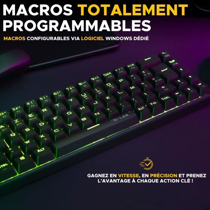 Clavier Gamer Triple Mode - The G-Lab - KEYZ TITAN - Mécanique (Switch Rouge) - Sans Fil - RGB