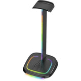 Support casque gamer - The G-Lab - K-STAND-NEON RGB - HUB USB/USB-C - Filaire - Éclairage RGB - Noir