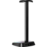 Support casque gamer - The G-Lab - K-STAND-NEON RGB - HUB USB/USB-C - Filaire - Éclairage RGB - Noir