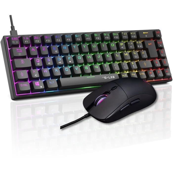 Pack Gamer Mécanique E-sport 2 en 1 - The G-Lab COMBO TITAN - Souris 12800 DPI - Clavier Mécanique