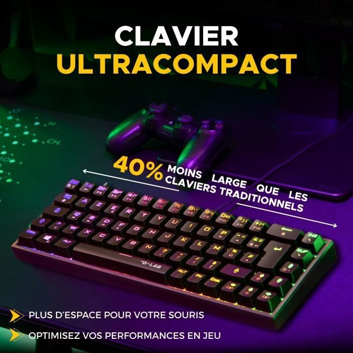 Pack Gamer Mécanique E-sport 2 en 1 - The G-Lab COMBO TITAN - Souris 12800 DPI - Clavier Mécanique