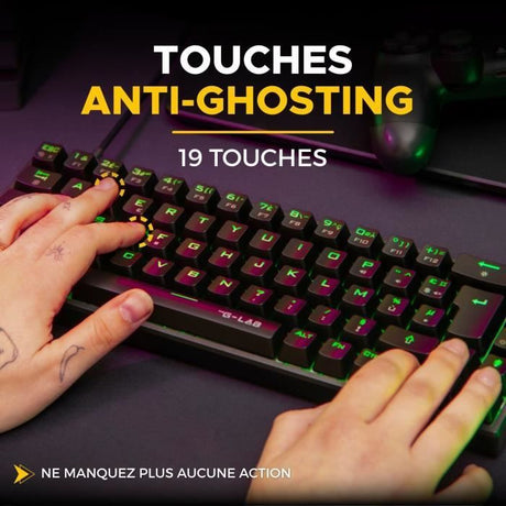 Pack Gamer Mécanique E-sport 2 en 1 - The G-Lab COMBO TITAN - Souris 12800 DPI - Clavier Mécanique