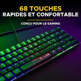 Pack gamer clavier souris filaire - THE G-LAB - Combo Hydrogen BKG - Clavier Azerty - Noir