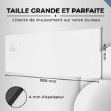 Tapis de Souris XXL - THE G-LAB - PAD SELENIUM - Anti-dérapant - 90 x 40 x 0,4 cm - Blanc