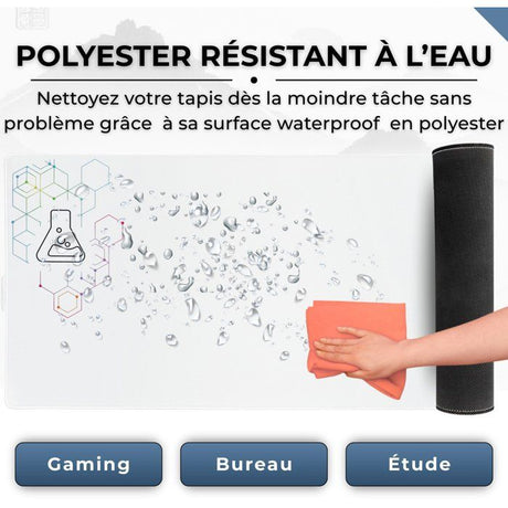 Tapis de Souris XXL - THE G-LAB - PAD SELENIUM - Anti-dérapant - 90 x 40 x 0,4 cm - Blanc