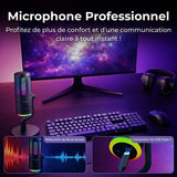 Microphone Gaming RGB Streaming - THE G-LAB - K-MIC-NEON - Compatible multiplateformes et logiciel - Qualité audio pro - Noir