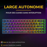 Pack Gamer 2-en-1 sans fil - THE G-LAB - COMBO HYDRO - Clavier membrane réactive et silencieuse + Souris - Noir