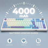 Clavier mécénique PBT Gasket - THE G-LAB - KEYZ Elite 400 WB - TripleMode - AZERTY - RGB - Windows & Mac