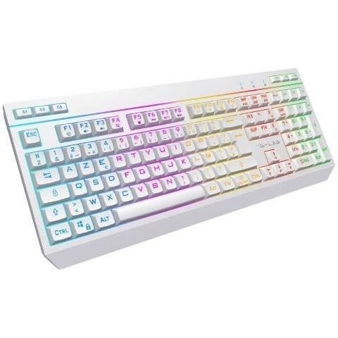 Pack gamer sans fil - THE G-LAB - COMBO TUNGSTEN EX W - Clavier + souris - 32 macros configurables - BLANC