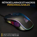 Souris gaming filaire - THE G-LAB - KULT THORIUM - 12800 DPI - Ergonomique - 7 Boutons - Rétroéclairage RGB