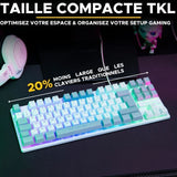 Clavier Gamer - The G-Lab - KEYZ CAESIUM - RGB - Blanc & gris - TKL