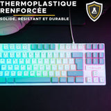 Clavier Gamer - The G-Lab - KEYZ CAESIUM - RGB - Blanc & gris - TKL