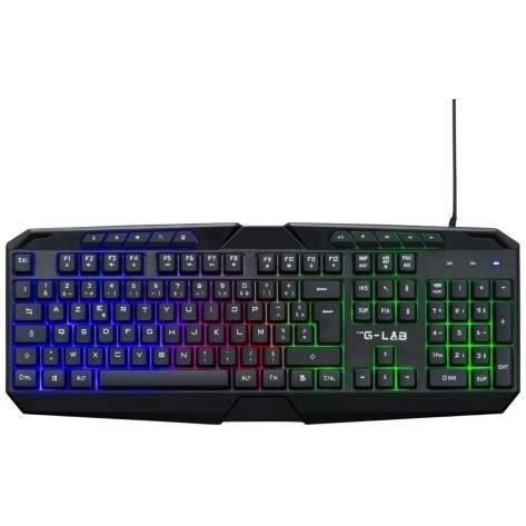 Pack Gamer 4 en 1 - The G-Lab - COMBO NATRIUM - Souris Filaire - Clavier Filaire - Casque Filaire - Tapis de Souris