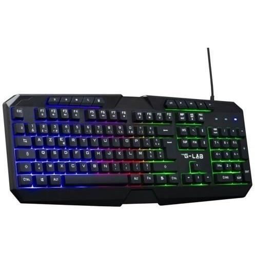 Pack Gamer 4 en 1 - The G-Lab - COMBO NATRIUM - Souris Filaire - Clavier Filaire - Casque Filaire - Tapis de Souris
