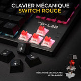 Pack clavier souris gaming - THE G-LAB - COMBO MERCURY EX - Clavier Mécanique TKL Switch Rouge - Souris 7200 DPI