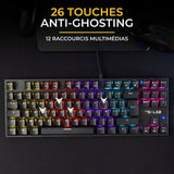 Pack clavier souris gaming - THE G-LAB - COMBO MERCURY EX - Clavier Mécanique TKL Switch Rouge - Souris 7200 DPI