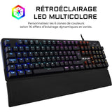 Clavier Gamer - The G-Lab - KEYZ CARBON E - MÈcanique (Switch Bleu) - Rainbow - Repose Poignet - Filaire - Azerty - Noir