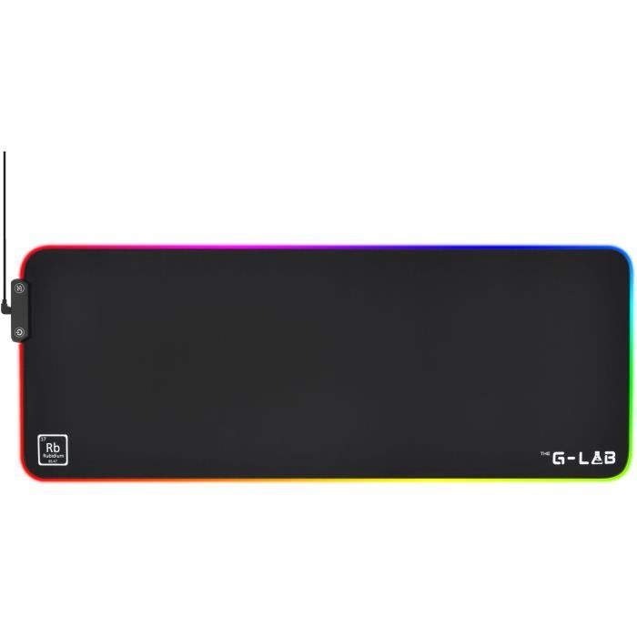 Tapis de Souris - XXL - The G-Lab - PAD RUBIDIUM - RGB USB - 800x300x3mm - Noir