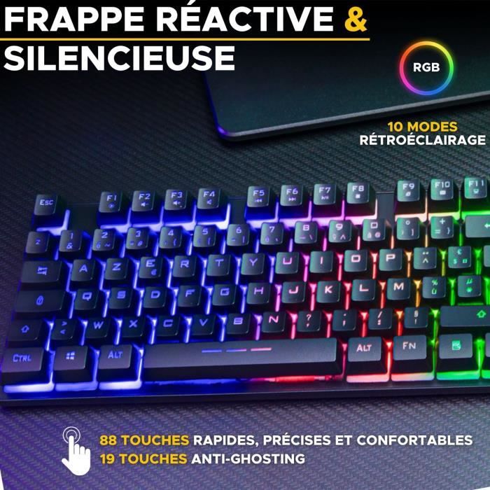 Clavier Gamer - The G-Lab - KEYZ CAESIUM TKL WIRELESS - sans fil - azerty - Noir