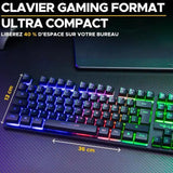 Clavier Gamer - The G-Lab - KEYZ CAESIUM TKL WIRELESS - sans fil - azerty - Noir