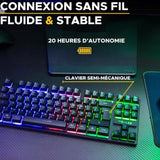 Clavier Gamer - The G-Lab - KEYZ CAESIUM TKL WIRELESS - sans fil - azerty - Noir