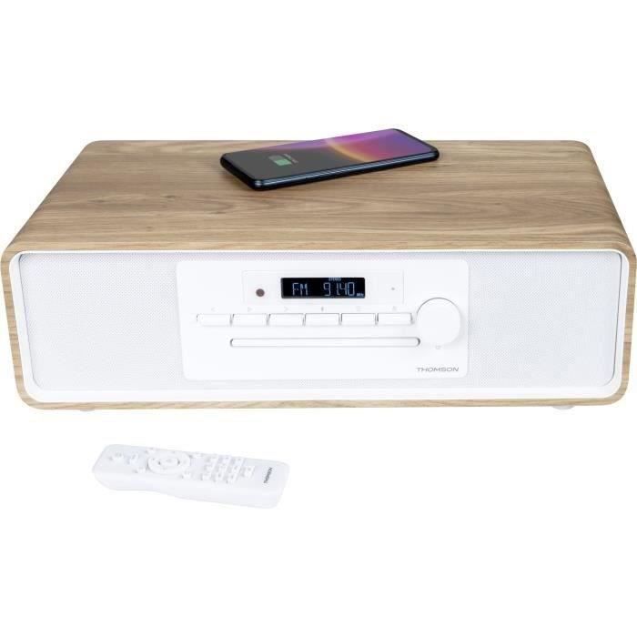 Micro-chaîne Bluetooth - THOMSON - Blanche et Noire - Radio FM/CD/MP3/USB, 60W, Égaliseur