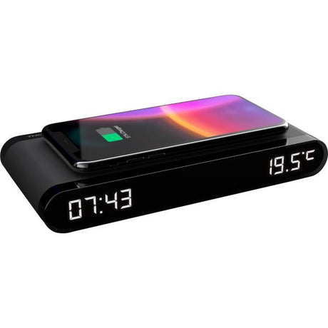 Réveil station de charge - THOMSON - Noir - Induction 15W, Température, Port USB-C, Alim. 230V