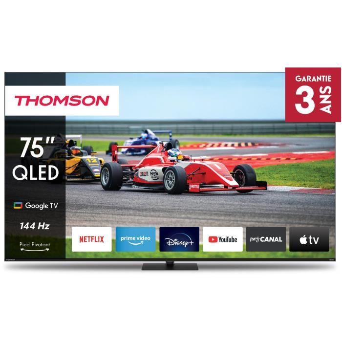 Thomson 75QG7C14 - TV QLED 75 (189 cm) - 4K UHD 3840x2160 - 144 Hz - Dolby Vision/Atmos - Google TV - 2xHDMI 2.1 + 2xHDMI 2.0