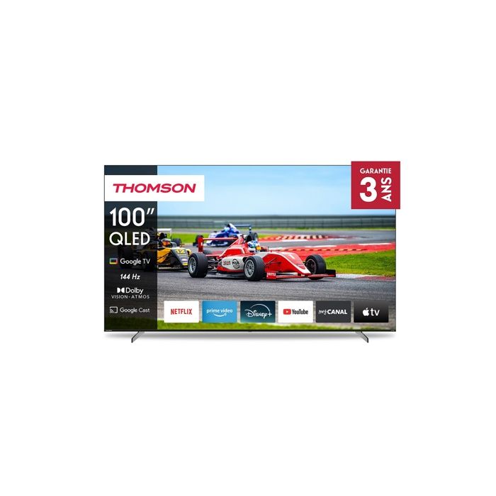 Thomson 100QG7S14 - TV QLED 100 (253 cm) - 4K 3840x2160 - 144Hz - HDR 10 - Google TV - 2xHDMI 2.1 + 2xHDMI 2.0