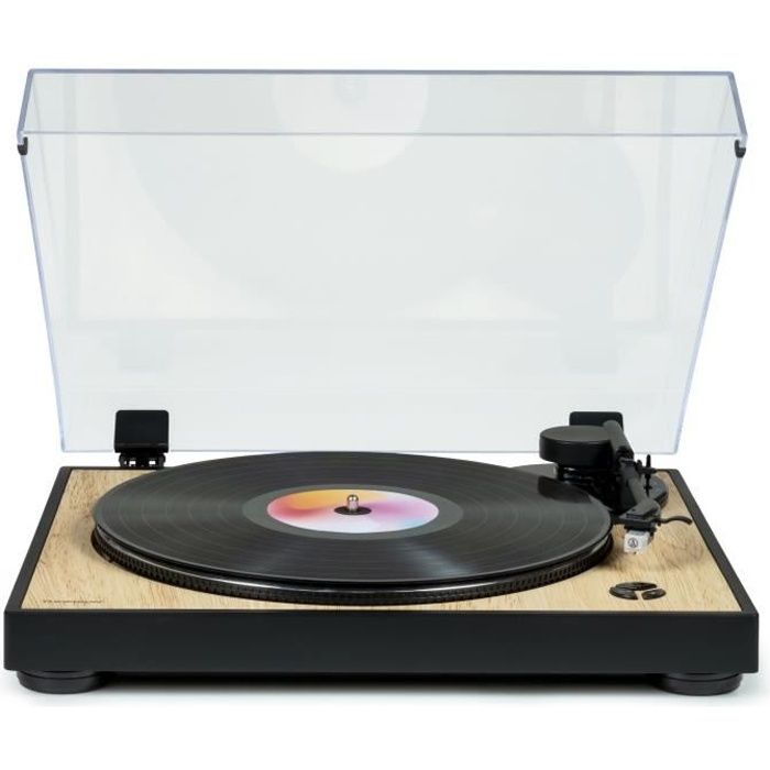 Platine tourne-disques - THOMSON TT300 - Tete de lecture Audio-Technica AT3600L - Bois et noir