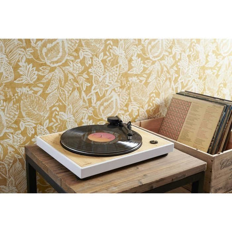 Platine vinyle THOMSON TT301 - Design bois et blanc - Tete de lecture Audio-Technica AT3600L - 33 et 45 tours