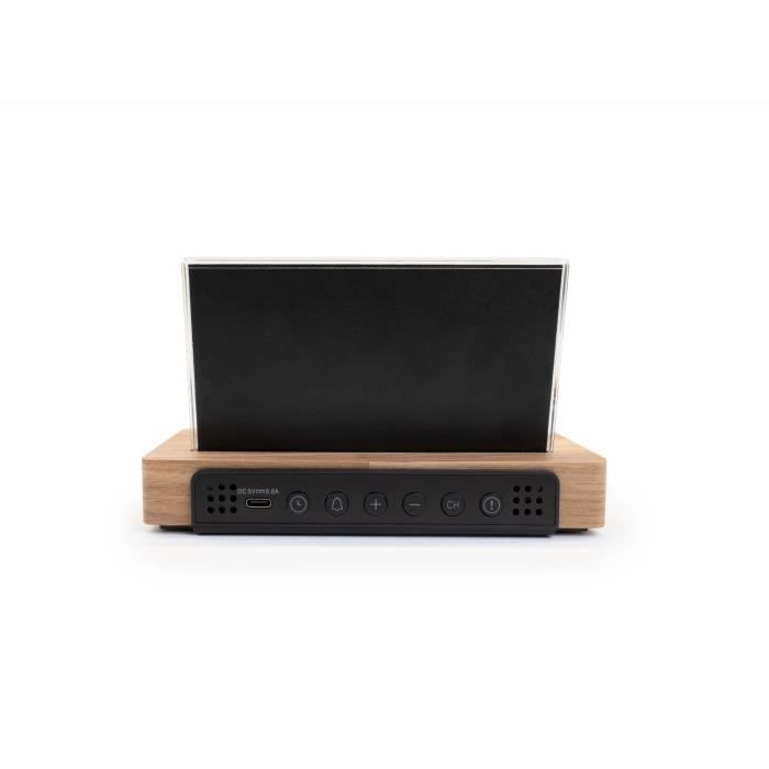 Réveil station météo - THOMSON - Bois clair - Affichage température, Hygrométrie, Double alarme, USB-C, Sonde sans fil