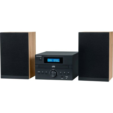 Micro Chaîne - THOMSON - Bluetooth - Radio - CD - MP3 - USB - DAB - Bois et noir
