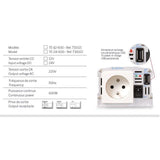 Convertisseur de tension - THOMSON - 12V/220 V - Puissance 600 W - Avec prise USB 2A- Livré avec câbles batterie