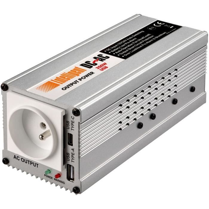 Convertisseur de tension - THOMSON - Auto 12/24/220 V - 350 W - Ports USB-A + USB-C