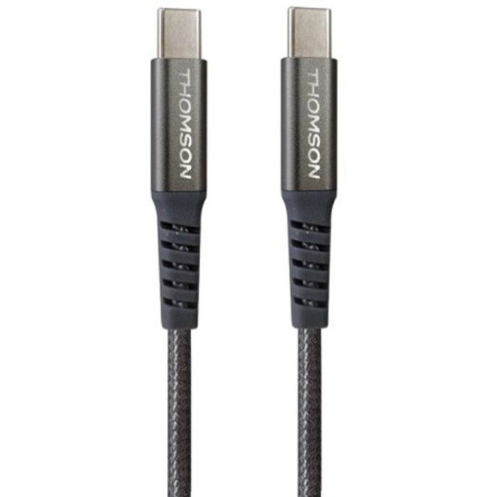 Pack chargeur de voiture +  câble - THOMSON- Chargeur de voiture 12/24V 60 W + Câble C vers C 65 W haute performance-Longueur 1.50 m