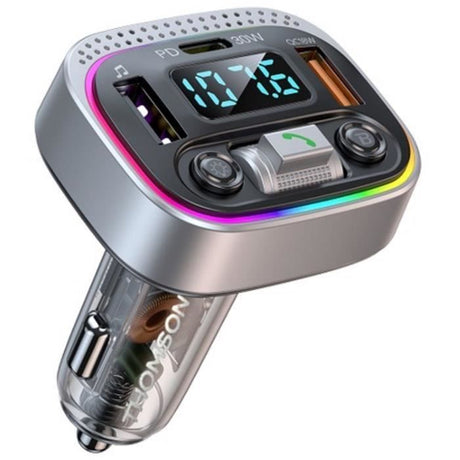 Transmetteur FM Bluetooth Version 5.4 - THOMSON - 12/24V - 48 W -QC 3.0 & PD 30W pour une charge rapide et efficace de vos appareils